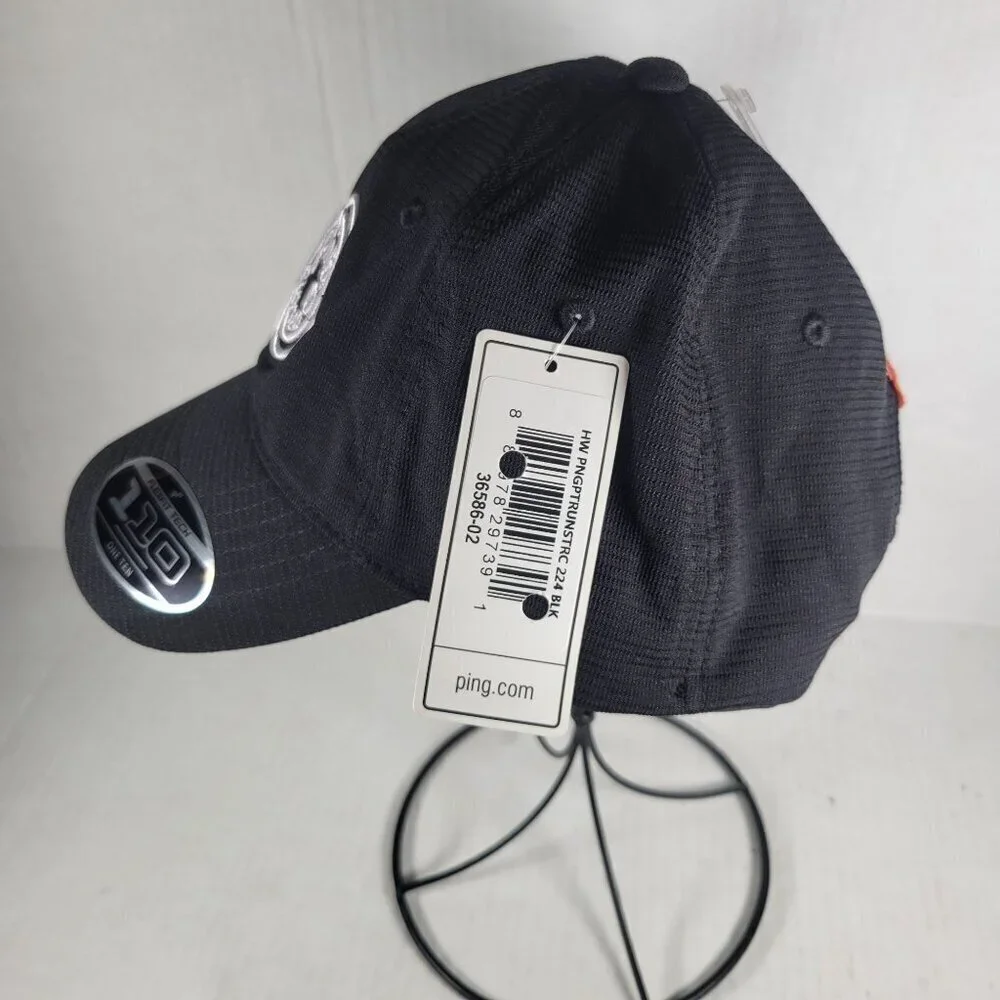 Ping Putter Black Unstructured Flexfit Tech One Ten Snapback Adjustable Golf Hat